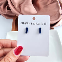 Mini Bella Bar Studs - Navy