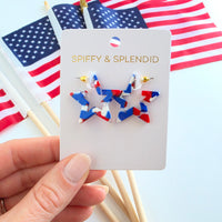 Mini Star Hoops - Red, White & Blue