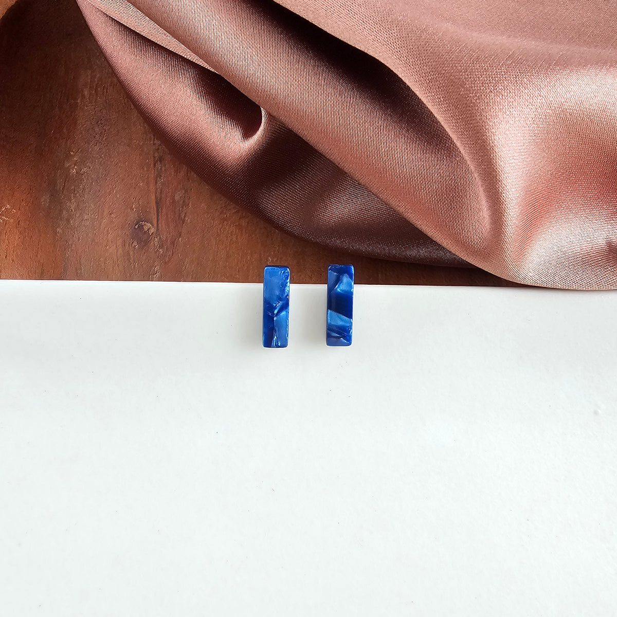 Mini Bella Bar Studs - Navy
