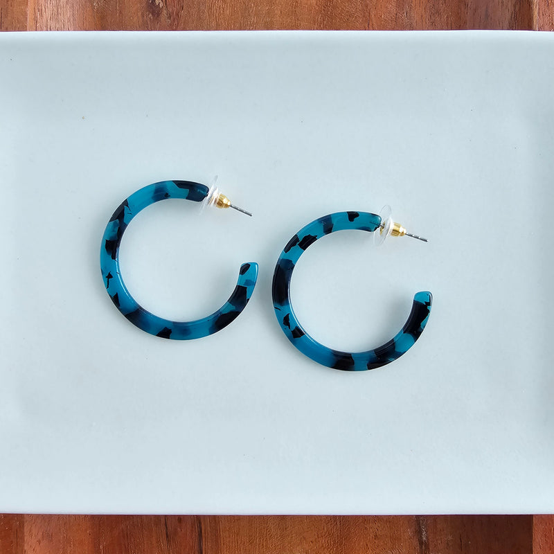 Camy Hoops - Blue Tortoise