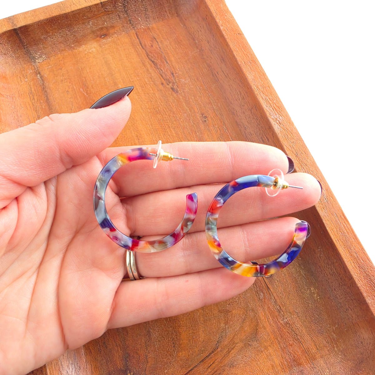 Camy Hoops - Jewel Stained Glass