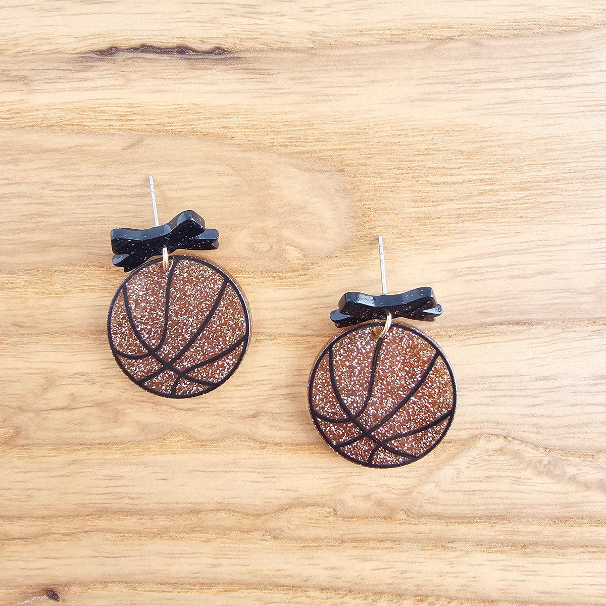 Bow Basketball Earrings