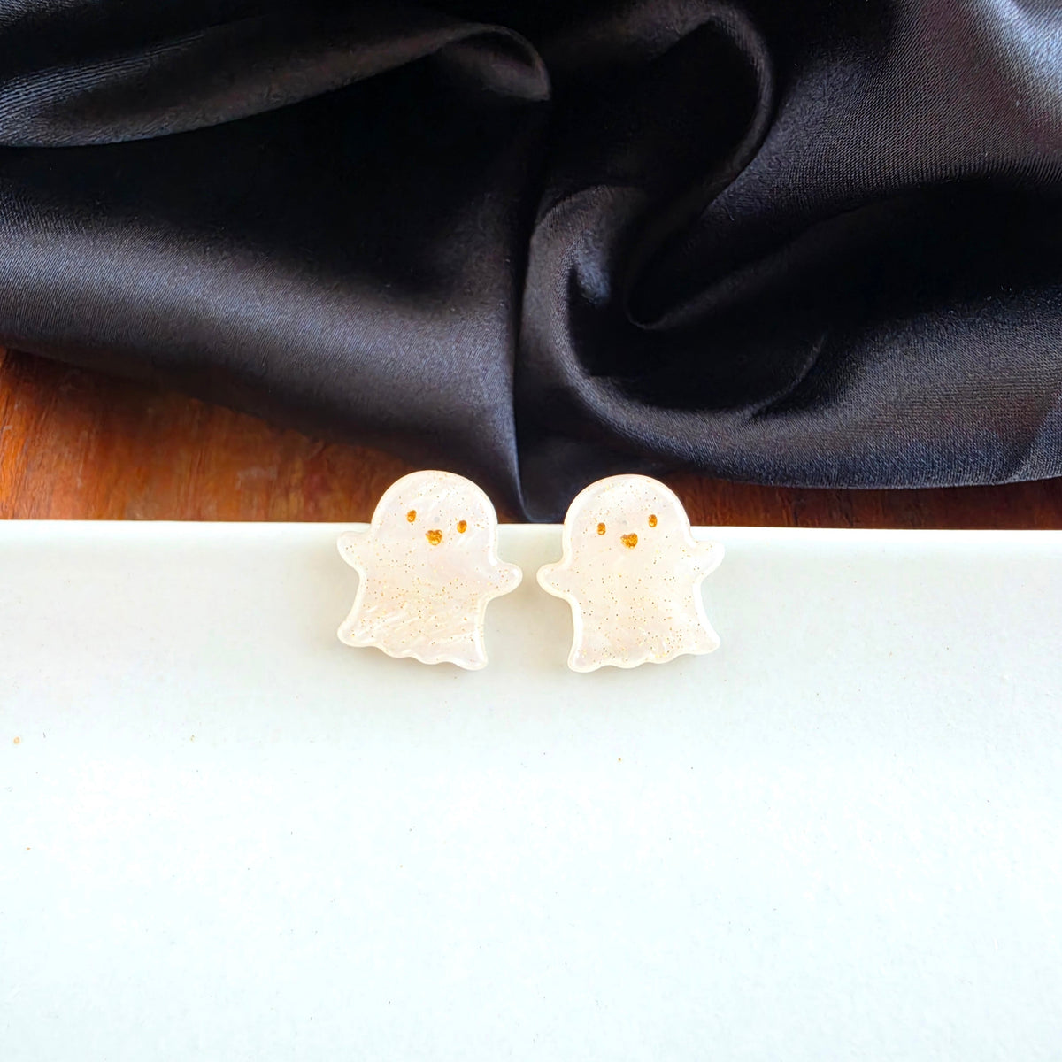 Friendly Ghost Studs - White Shimmer