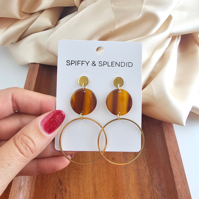 Sadie Earrings - Walnut