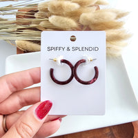 Cam Mini Hoops - Maroon