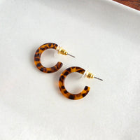 Micro Hoops - Amber Dot