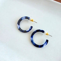 Cam Mini Hoops - Midnight Marble