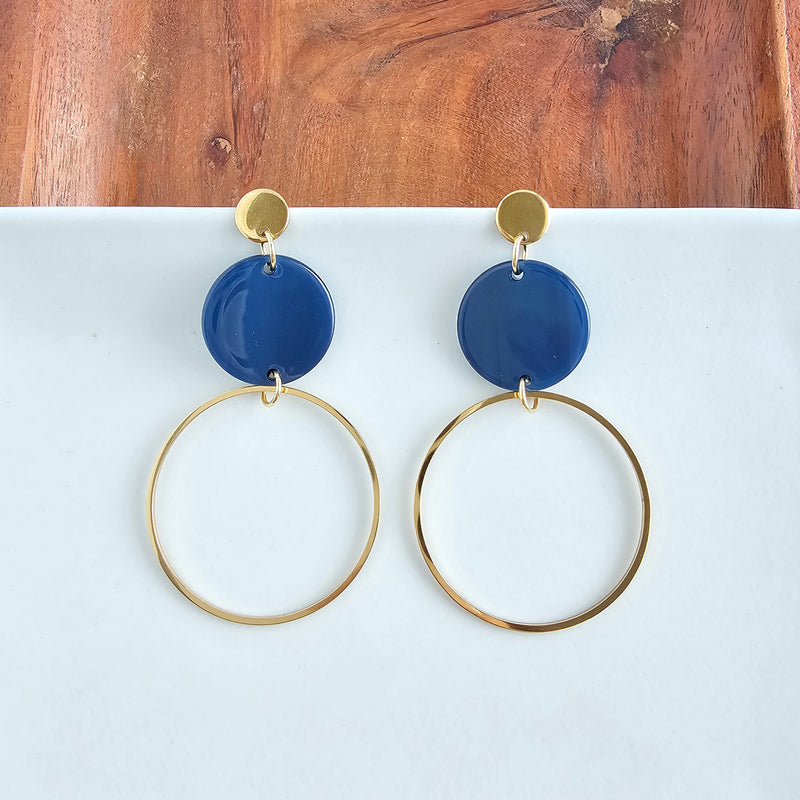 Sadie Earrings - Navy