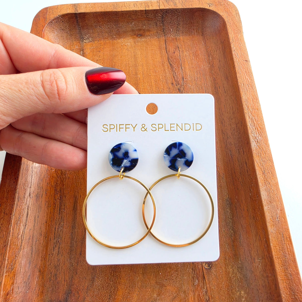Amelia Earrings - Midnight Marble