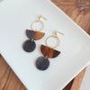 Wren Earrings - Walnut & Black