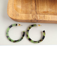 Camy Hoops - Olive Tortoise