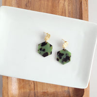 Roxy Earrings - Olive Tortoise