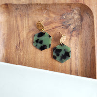 Roxy Earrings - Olive Tortoise