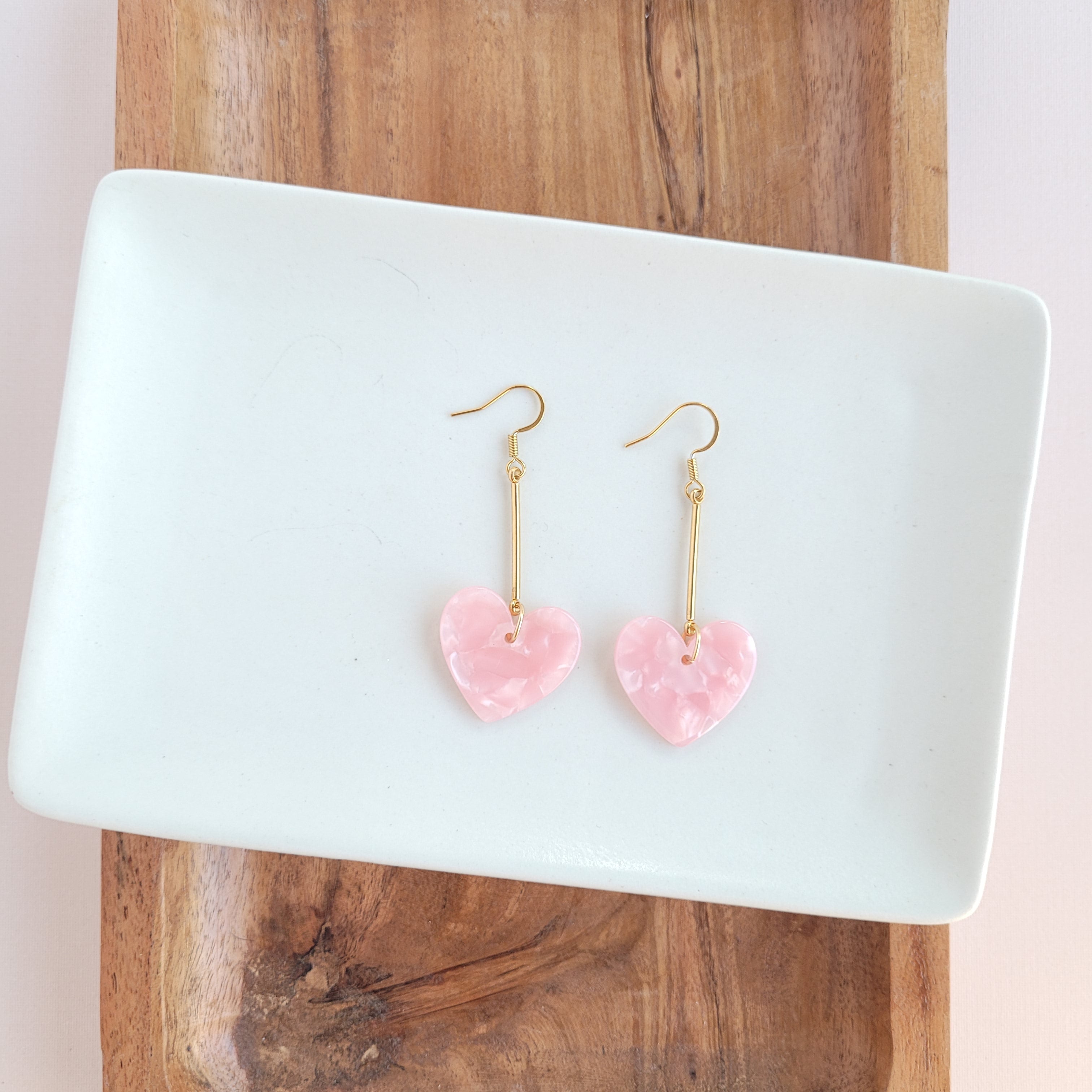 Mina Heart Earrings - Pink – Spiffy & Splendid