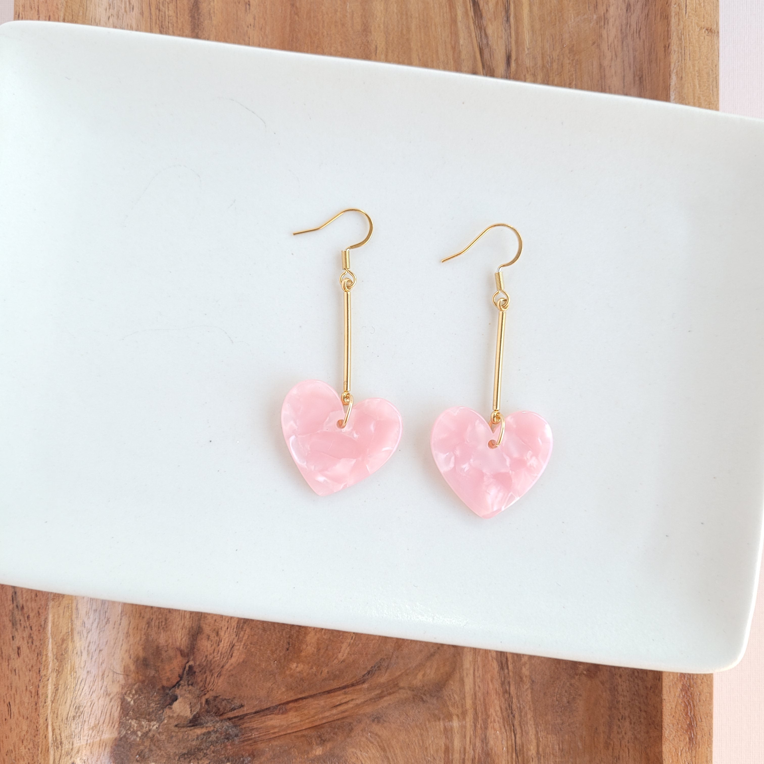Mina Heart Earrings - Pink – Spiffy & Splendid