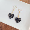 Mina Heart Earrings - Black