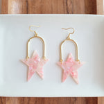 Rosie Star Earrings - Coral
