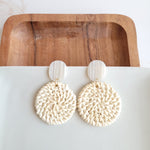 Dominica Earrings - Light Rattan Seashell