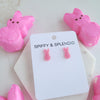 Glitter Bunny Studs - Pink
