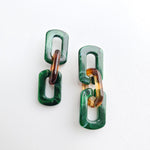 Tabitha Earrings - Forest Green & Amber