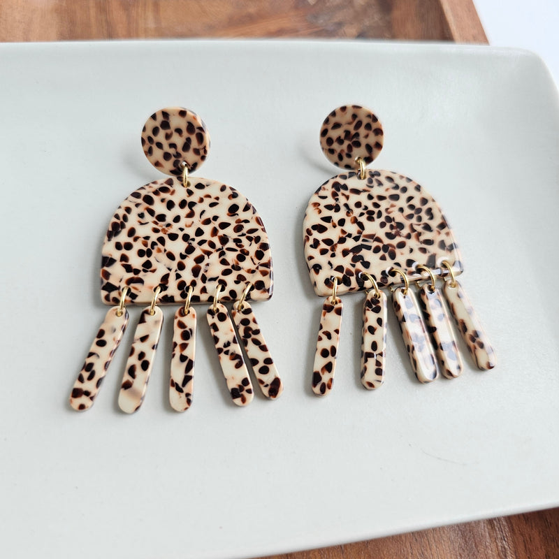 Willow Earrings - Brown Dot