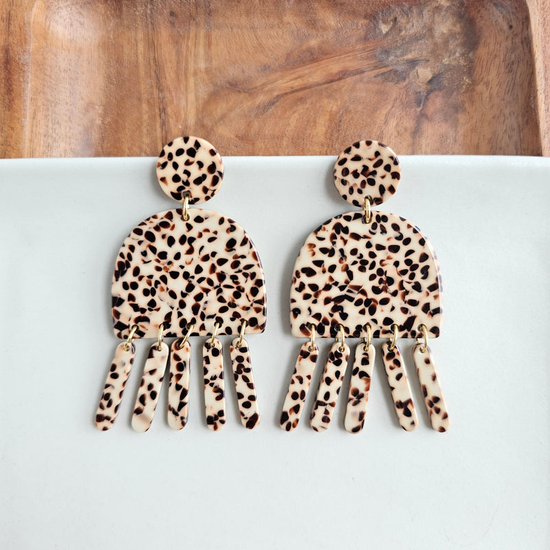 Willow Earrings - Brown Dot