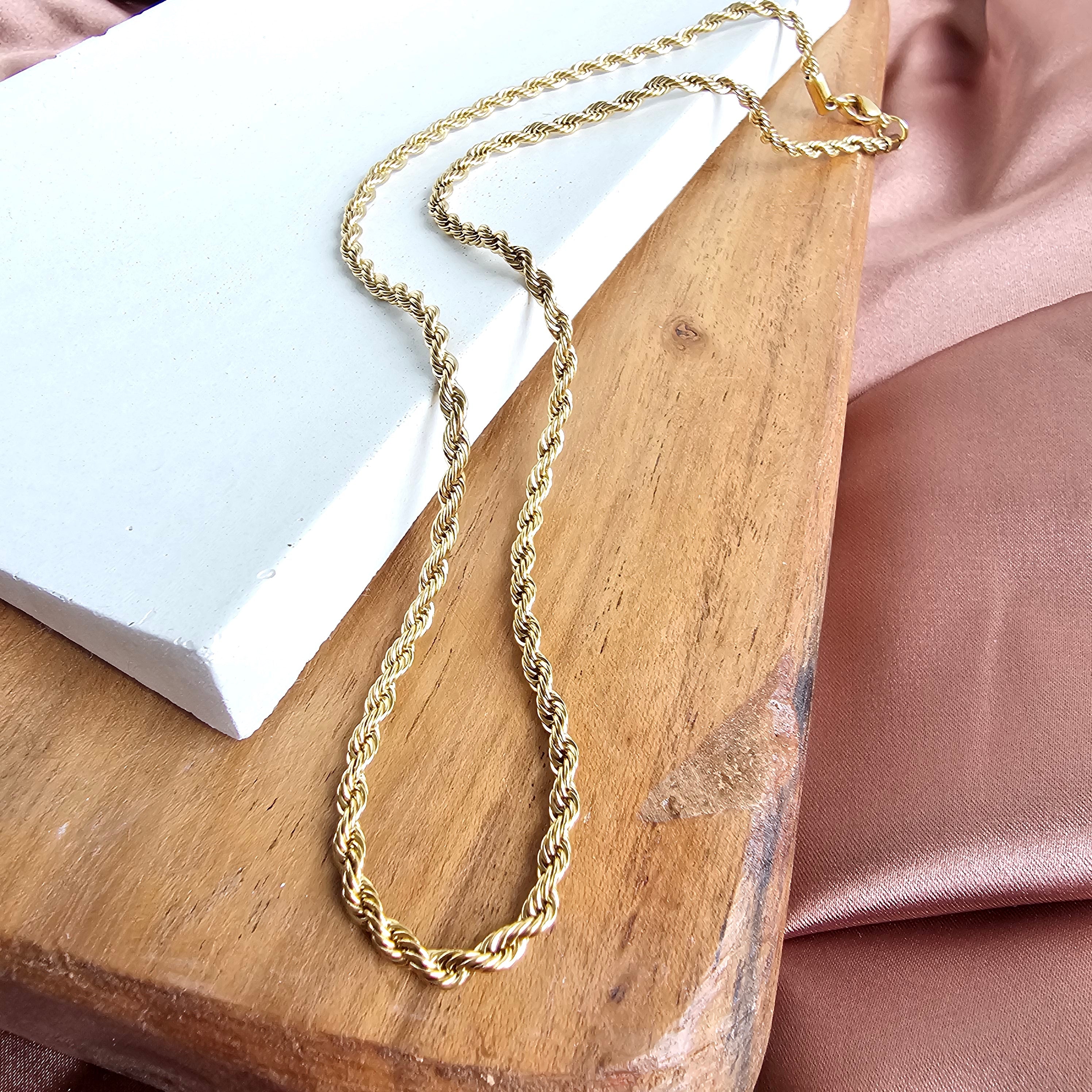 18 gold rope chain necklace online
