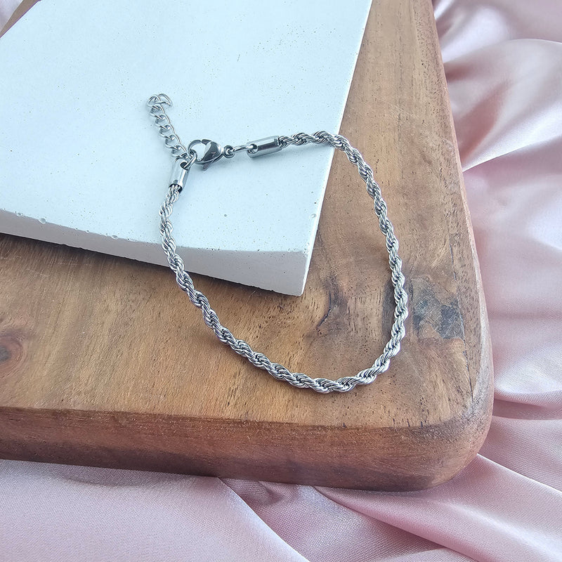Luxe Silver Rope Bracelet