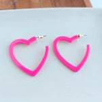 Heart Hoops - Hot Pink
