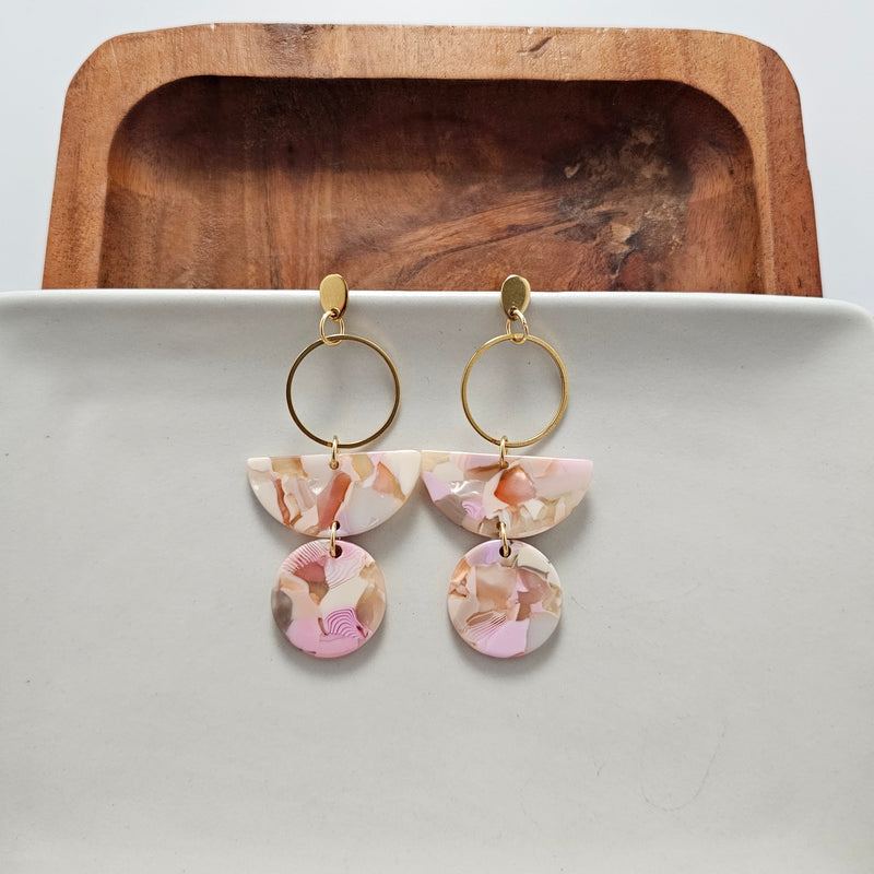 Wren Earrings - Peachy Pink