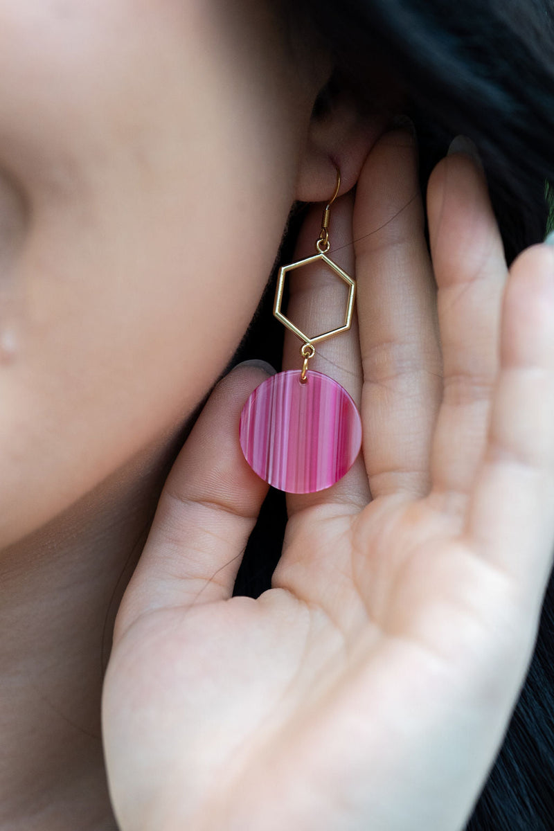 Layla Earrings - Rose Pink