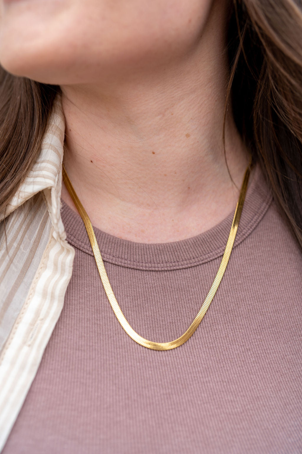 Luxe Gold Herringbone Chain - 20