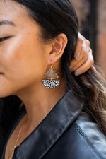 Ava Earrings - Black Dot