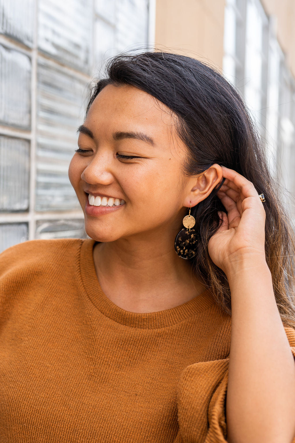 Zoey Earrings - Black & Bronze – Spiffy & Splendid