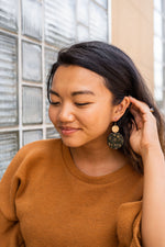 Zoey Earrings - Black & Bronze