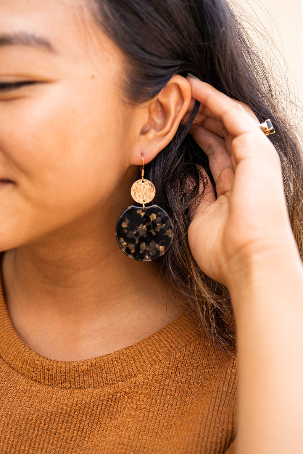 Zoey Earrings - Black & Bronze – Spiffy & Splendid