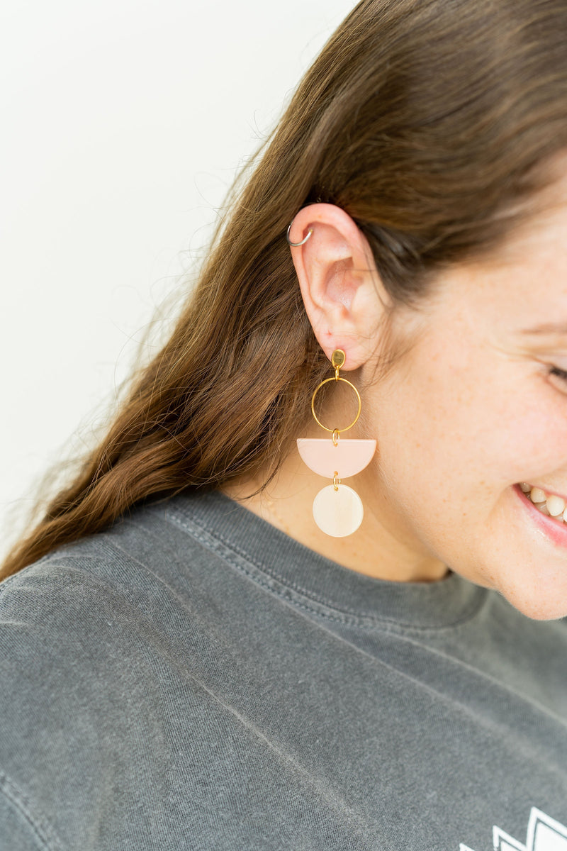 Wren Earrings - Blush & Linen