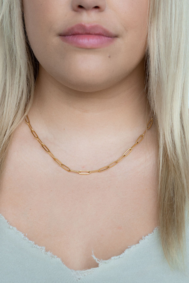 Luxe Gold Paper Clip Chain - 20"